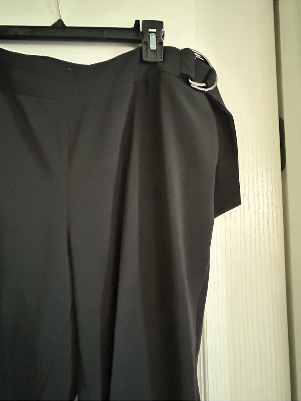 Laundry By Shelli Segal Black Straight-Leg Belted Pants